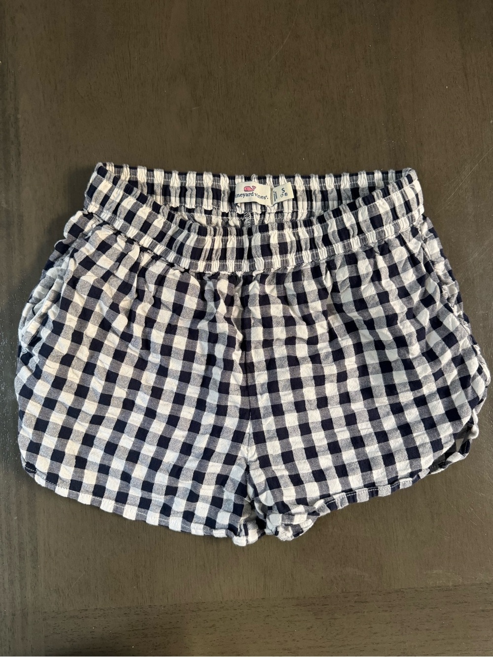 Vineyard Vines Navy & White Gingham girls Shorts